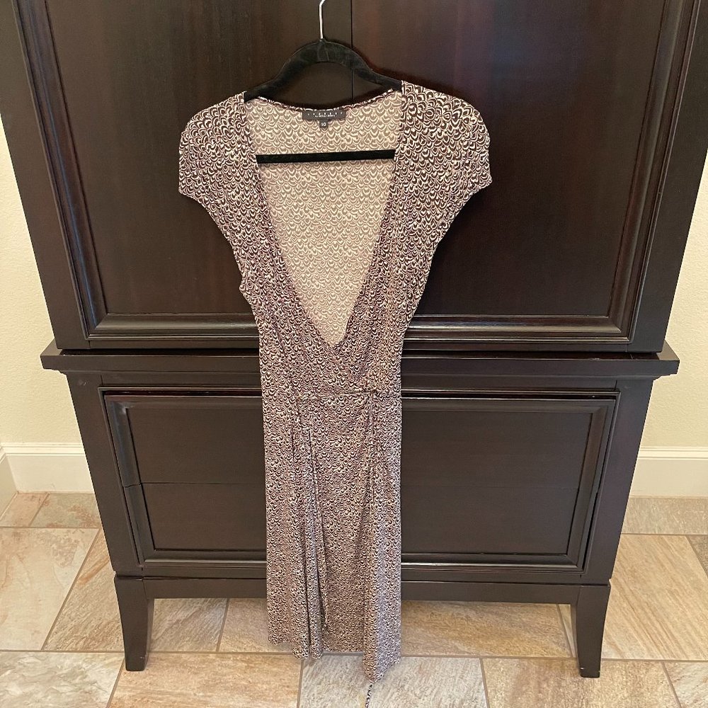 Laundry sleeveless faux wrap dress